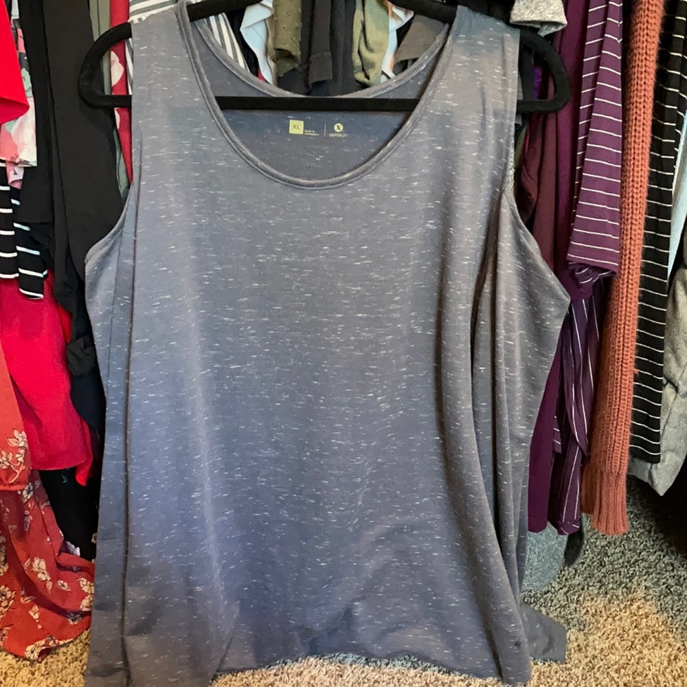 (2) cold shoulder xersion shirts. Black & gray
